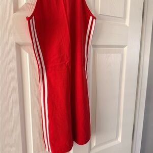 Adidas Red Mini Dress with White Stripes